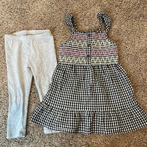 Adorable 2t cat and Jack dress and pair of leggings.
